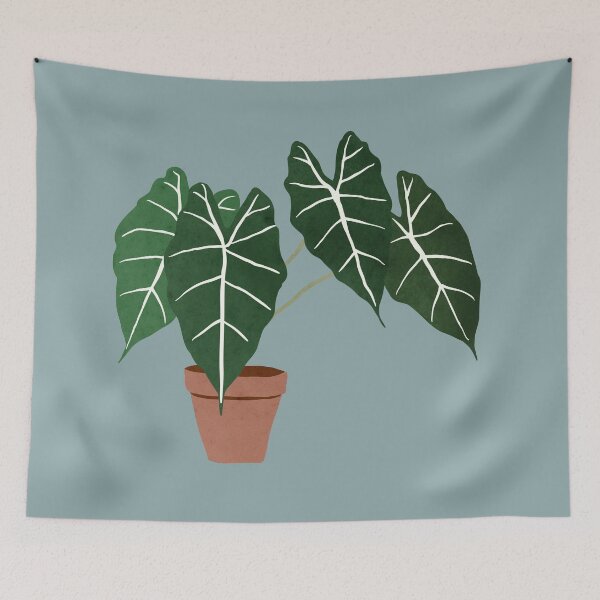 Item preview, alocasia amazonica interior plant muted blue designed and sold by alienrabbit.