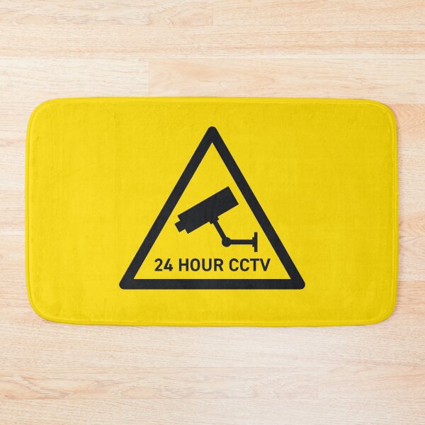 Item preview, 24 Hour CCTV Surveillance Safety Warning Sign Triangle With Text designed and sold by VoodooCircus.