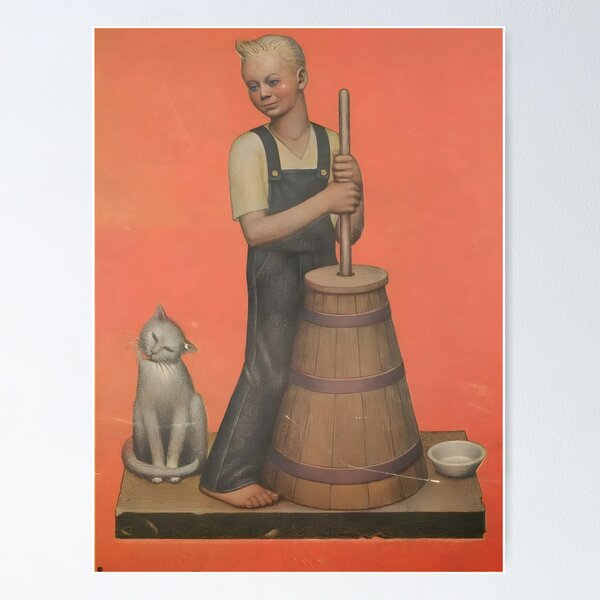 Item preview, Grant Wood  Farm in the hill. The boy with the cat designed and sold by TeeARTHY.