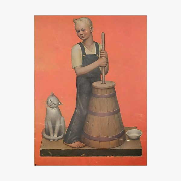 Item preview, Grant Wood  Farm in the hill. The boy with the cat designed and sold by TeeARTHY.