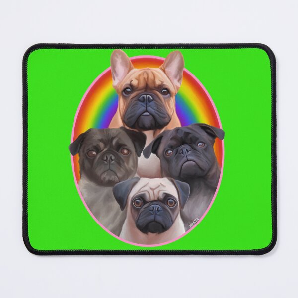 Item preview, Three Pugs and a Frenchie! designed and sold by FivePugs.