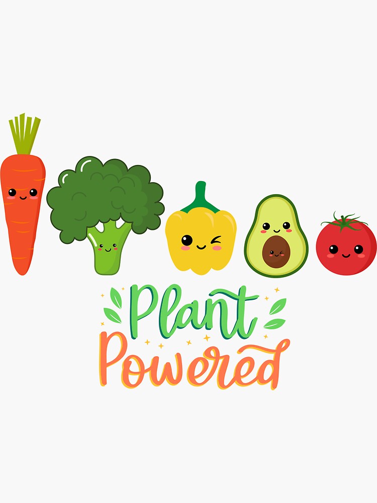 Thumbnail 3 of 3, Sticker, Plant Powered. vegan and vegetarian lover designed and sold by ikaponStore.