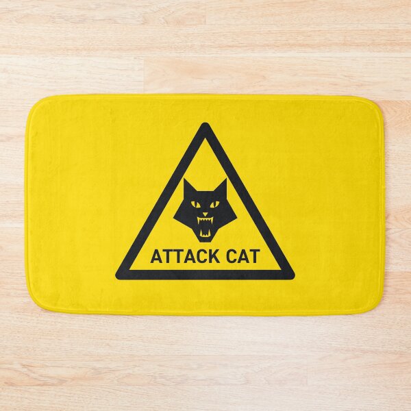 Item preview, Attack Cat Pet Safety Warning Sign Triangle With Text designed and sold by VoodooCircus.