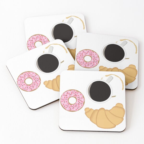 Item preview, Pink magenta brown white Strawberry donut croissant coffee stained designed and sold by Bird4771.