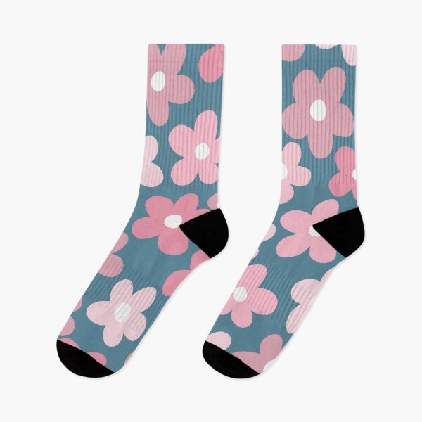 Item preview, Pink flowers pattern on teal backround designed and sold by pinkyfish1010.