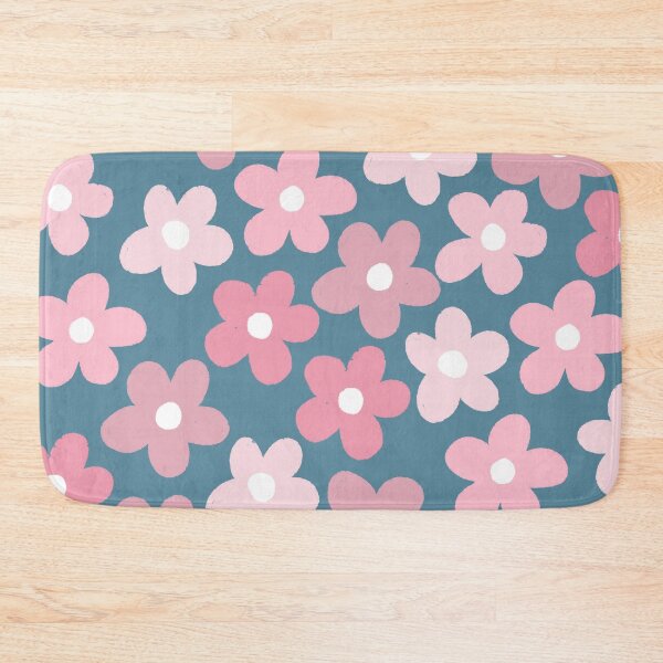 Item preview, Pink flowers pattern on teal backround designed and sold by pinkyfish1010.