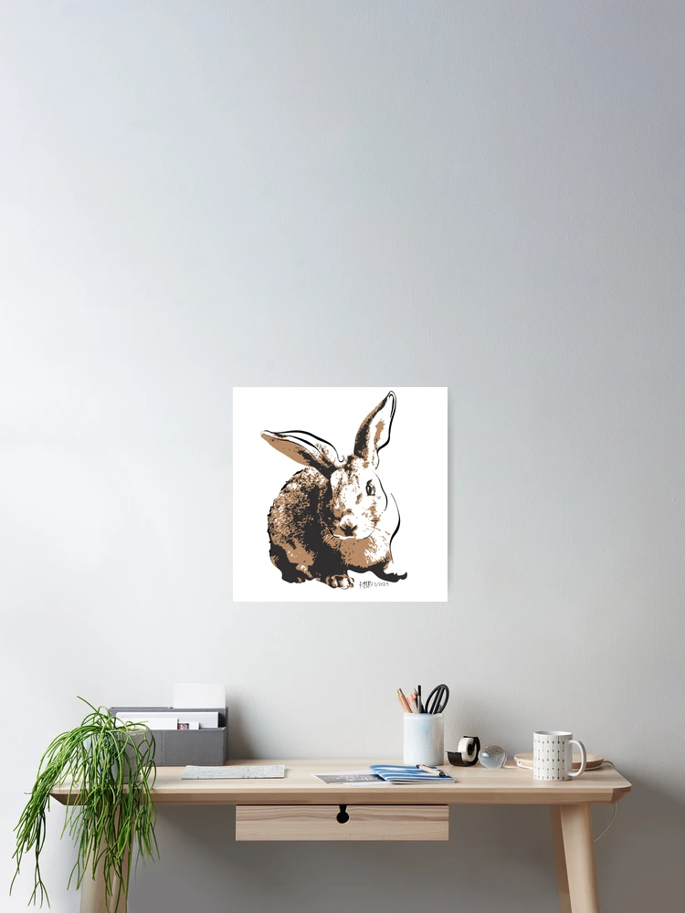 Thumbnail 2 of 3, Poster, Alert Rabbit - Stencil  designed and sold by Littleviews.