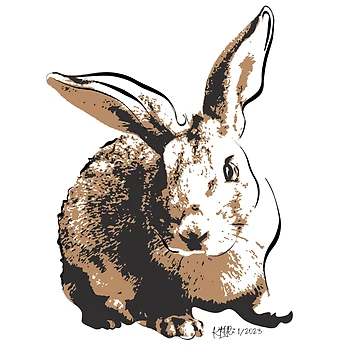 Artwork thumbnail, Alert Rabbit - Stencil  by Littleviews