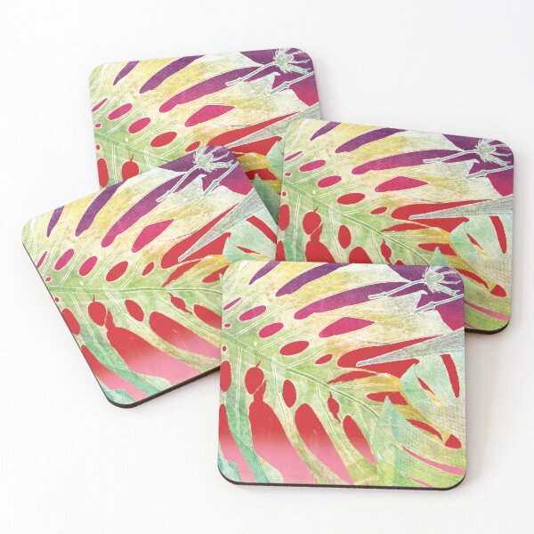 Item preview, Maui Monoprint: Red-purple Monstera designed and sold by JWylie17.