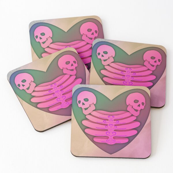 Item preview, Original Artwork Two Neon Skeletons in Love Rainbow designed and sold by marie-inks.