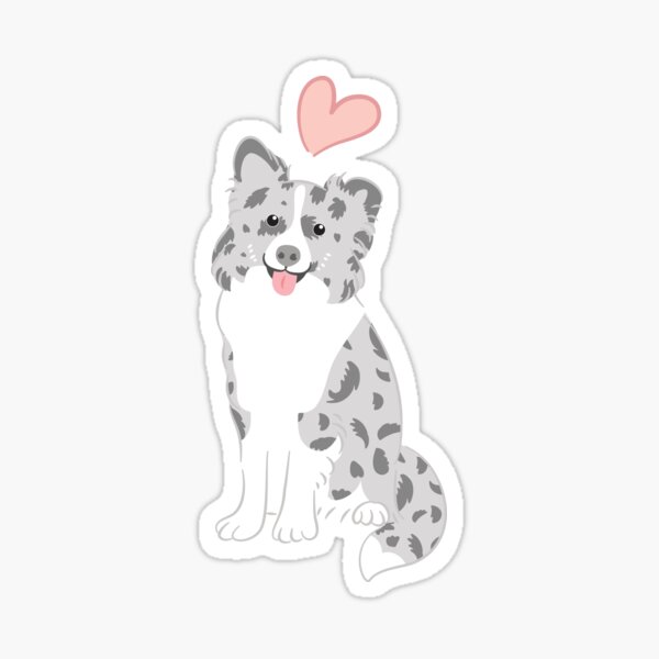 Item preview, LOVE Slate Merle Border Collie designed and sold by Lulupainting.