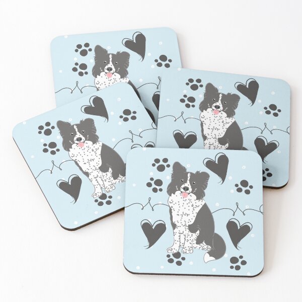 Item preview, LOVE Black and White Piebald Border Collie designed and sold by Lulupainting.