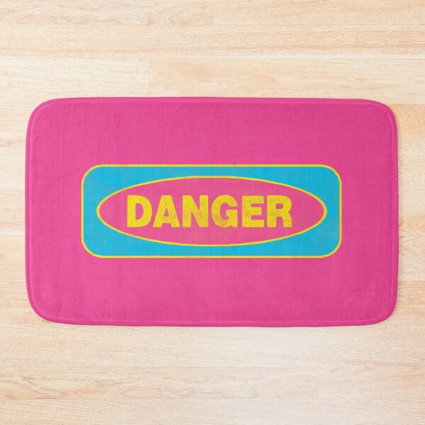 Item preview, Danger - blue & yellow on pink designed and sold by BrownWoodRobot.