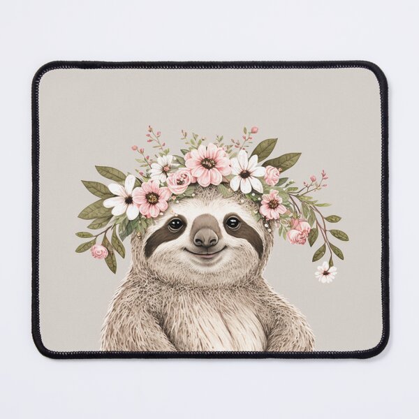 Item preview, Flower Crowned Sloth in Cherry Blossom Bliss designed and sold by Goofy-designer.