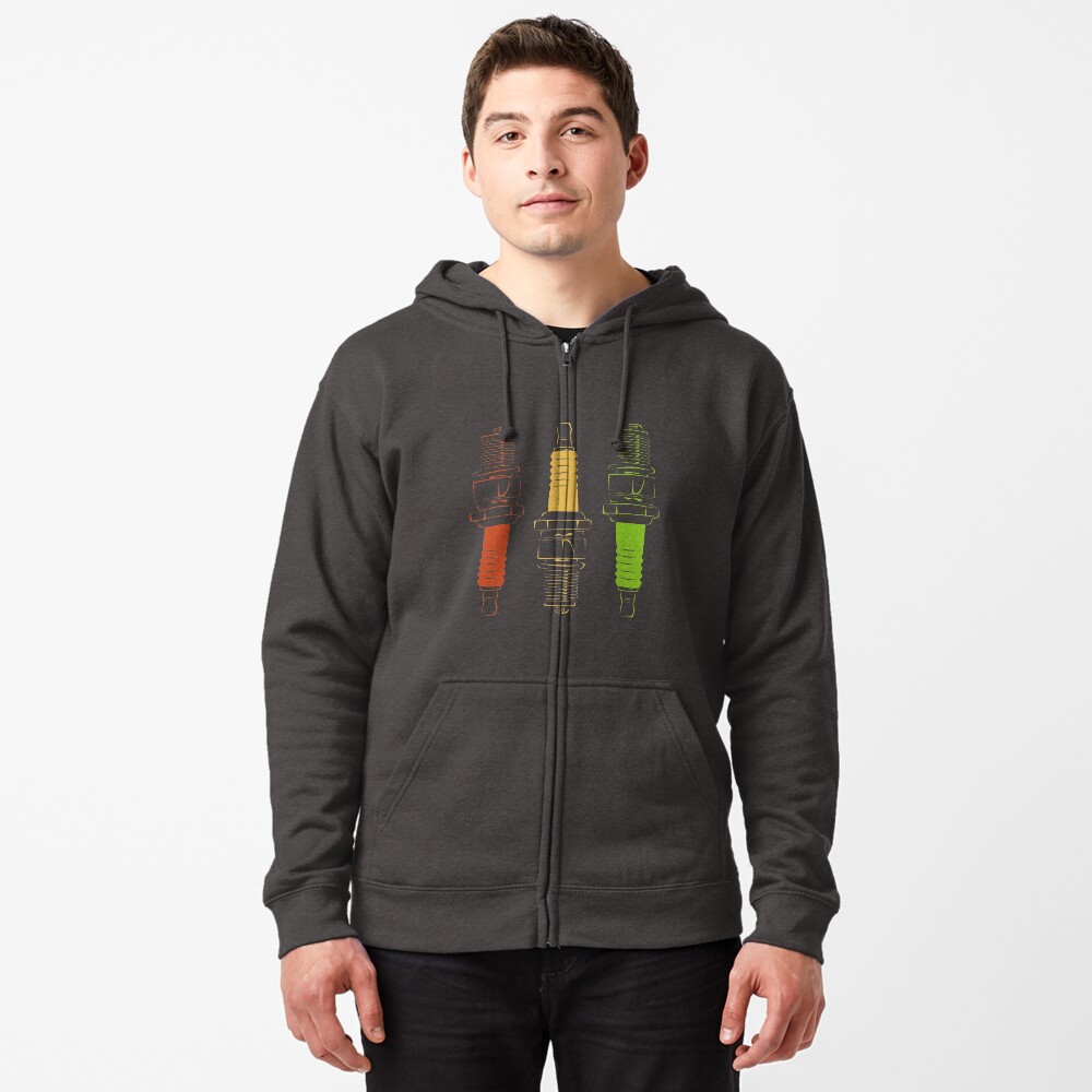 Spark Plugs Traffic Light Colours Zipped Hoodie