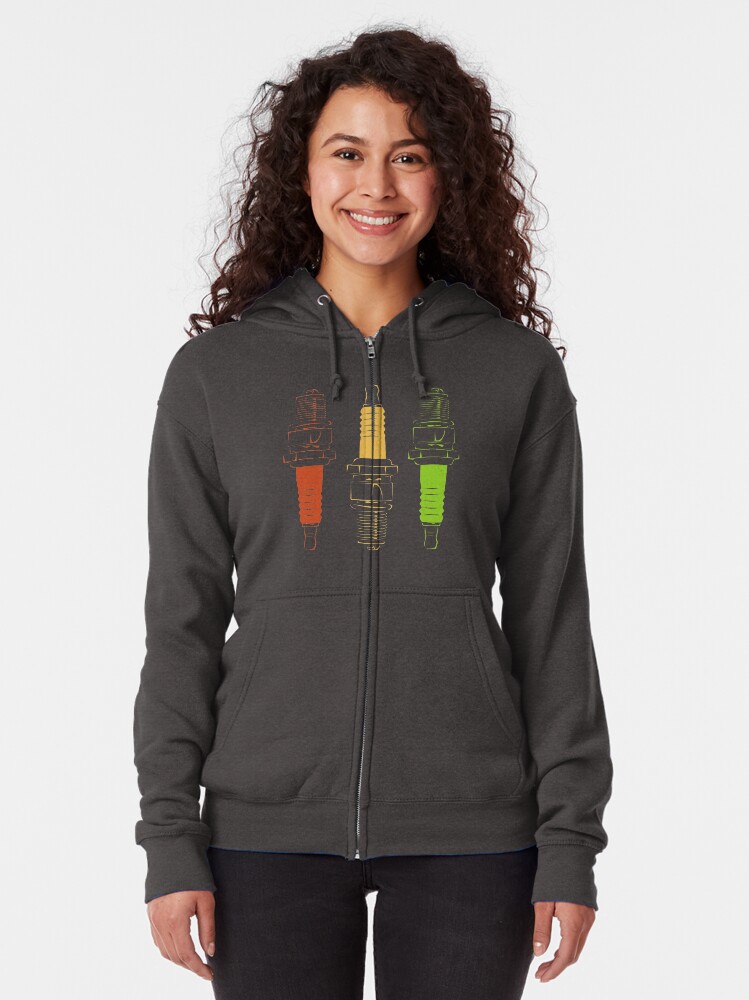 Alternate view of Spark Plugs Traffic Light Colours Zipped Hoodie