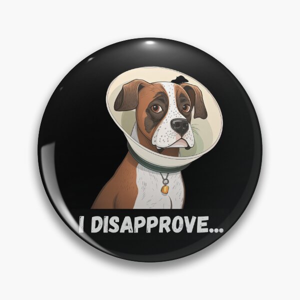 Item preview, Cute boxer dog wearing cone collar looking sad designed and sold by AnimalArtPhotos.