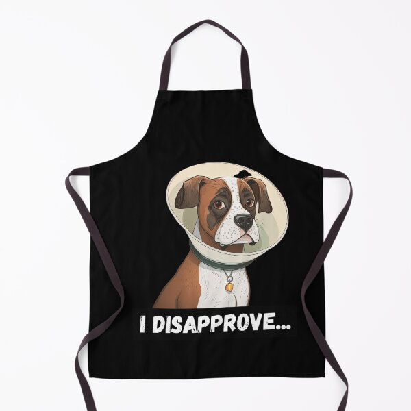 Item preview, Cute boxer dog wearing cone collar looking sad designed and sold by AnimalArtPhotos.