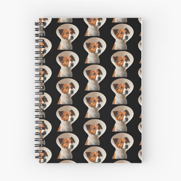 Item preview, Cute dog wearing cone collar looking sad designed and sold by AnimalArtPhotos.