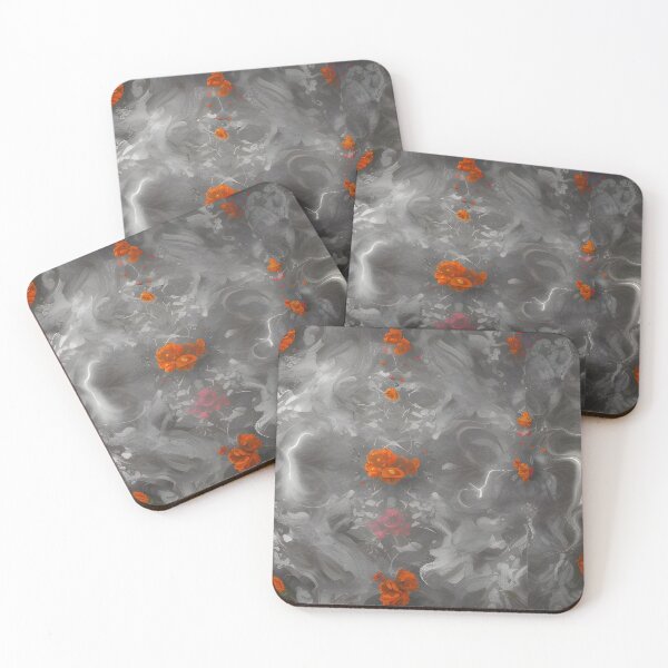 Item preview, Abstract art with grey and orange flower combination designed and sold by MIGSZ.