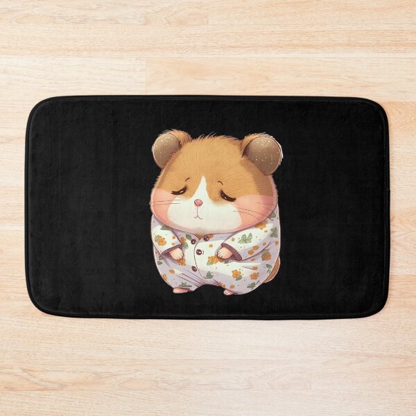 Item preview, Cute anime hamster ready for bedtime wearing pajamas sleeping cute animal pyjamas designed and sold by AnimalArtPhotos.