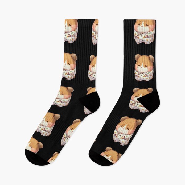 Item preview, Cute anime hamster ready for bedtime wearing pajamas sleeping cute animal pyjamas designed and sold by AnimalArtPhotos.