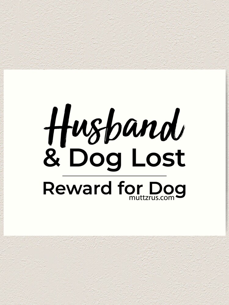 Alternate view of Husband and Dog Black Text Art Print