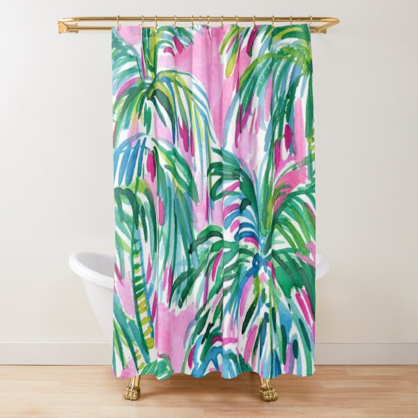Pink Coconut Trees Shower Curtain