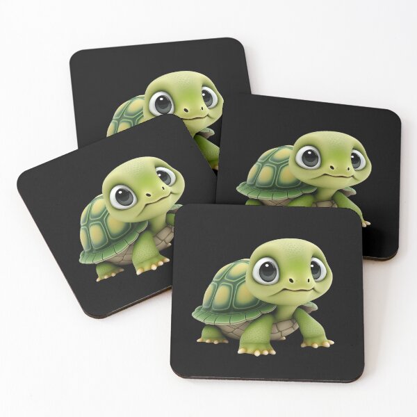 Item preview, Adorable turtle cute pet tortoise animal cartoon style designed and sold by AnimalArtPhotos.