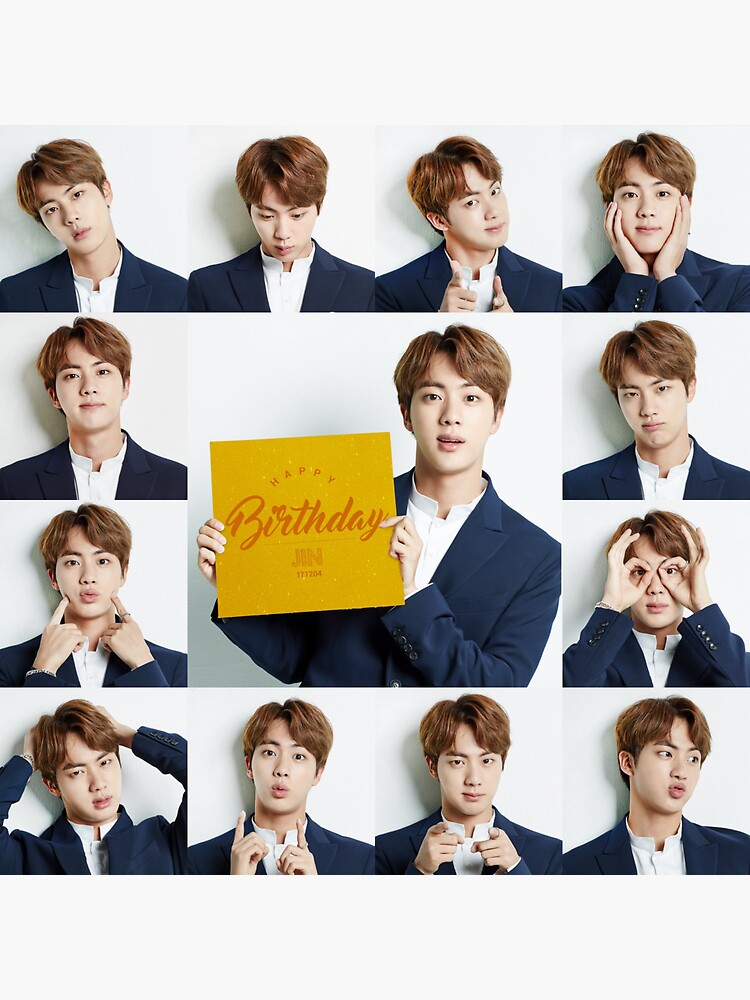 “Happy Birthday Jin ! BTS [T-SHIRTS & STICKERS IN DESCRIPTION]” Sticker