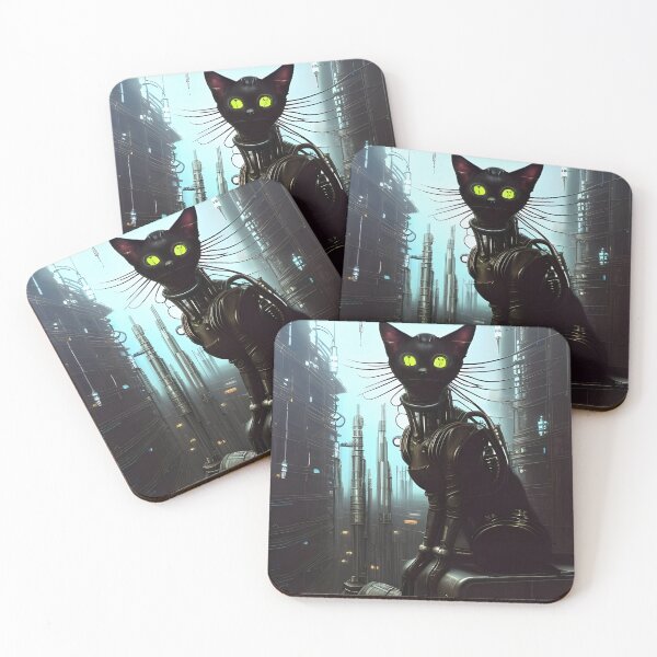Item preview, Cybernetic Black Cat designed and sold by HelenHollywood.