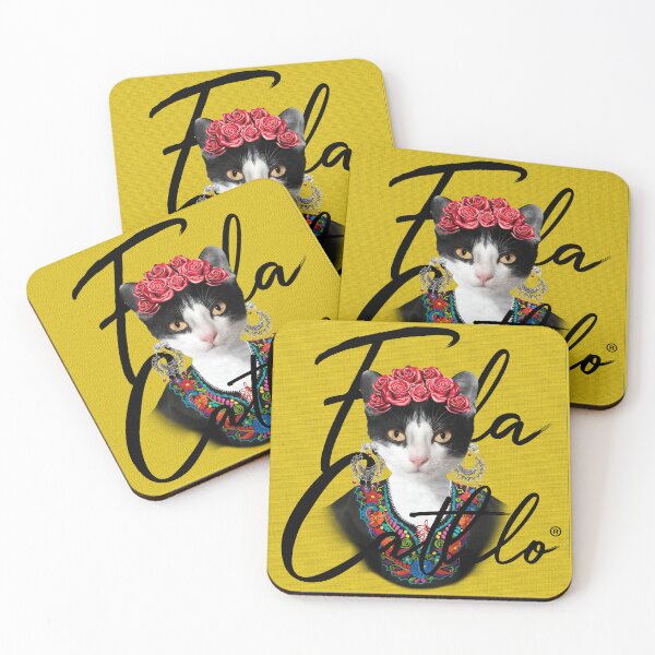 Item preview, Yellow TXB back Cat Frida Cathlo version of - Frida Kahlo designed and sold by Jaime Ortiz.