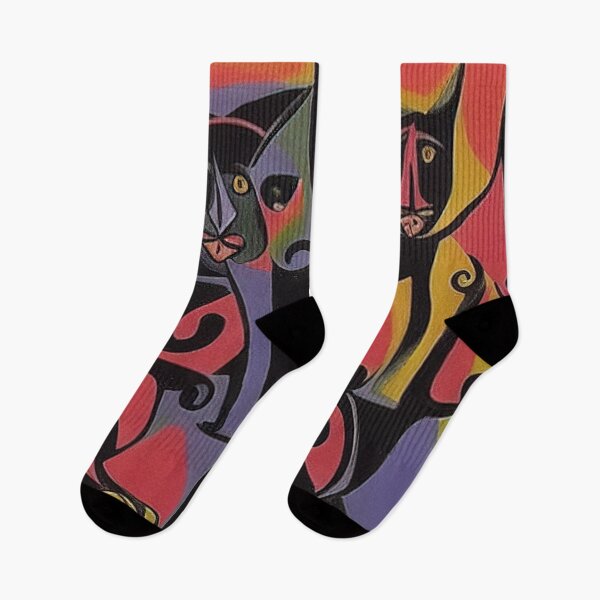 Item preview, Singing Alley Cats - cubism style cat designed and sold by FloralZoo.