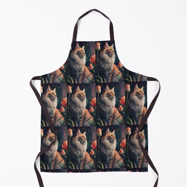 Item preview, Timothy The Maine Coon Cat and the Flowers designed and sold by idreamaboutcats.