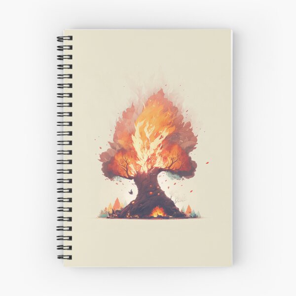 Item preview, Flaming Inferno Tree: Minimalist Fantasy Illustration designed and sold by quick-drops.
