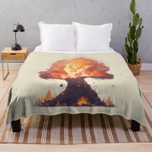 Item preview, Flaming Inferno Tree: Minimalist Fantasy Illustration designed and sold by quick-drops.