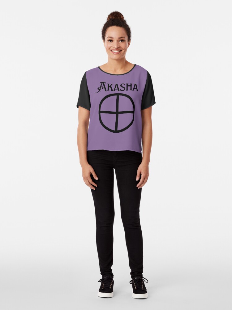 Alternate view of Pagan Hellenic Five Elements Witch Wiccan Element Akasha or Spirit Chiffon Top