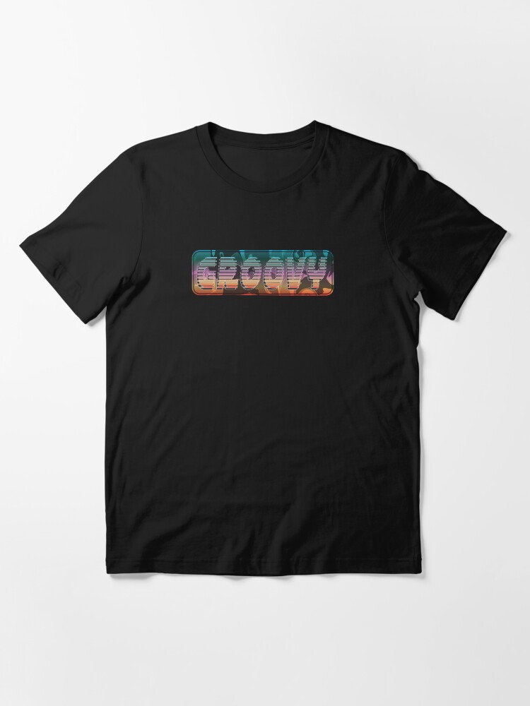 Alternate view of Groovy - Tie Dye Style Text Essential T-Shirt