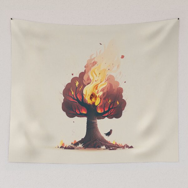 Item preview, Inferno in the Forest: A Minimalist Tree Illustration designed and sold by quick-drops.