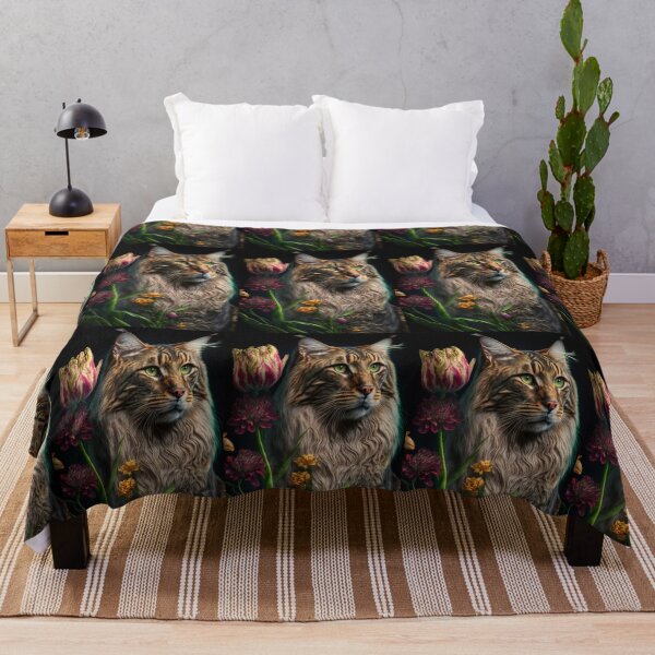 Item preview, Timothy The Maine Coon Cat and Flowers 2 designed and sold by idreamaboutcats.