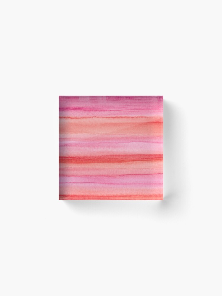 Alternate view of Handmade watercolor pink tones background pattern Acrylic Block