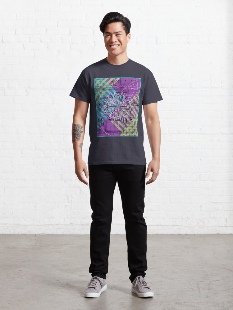 Alternate view of Modern Runes Vegvisir Symbol of Protection Classic T-Shirt
