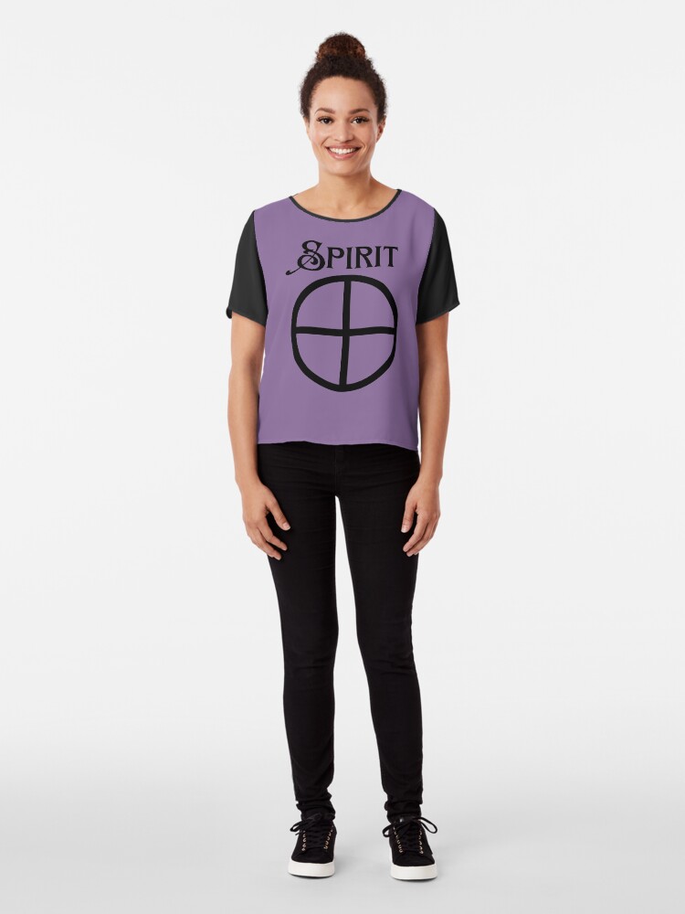 Alternate view of Pagan Hellenic Five Elements Witch Wiccan Element Akasha or Spirit Chiffon Top