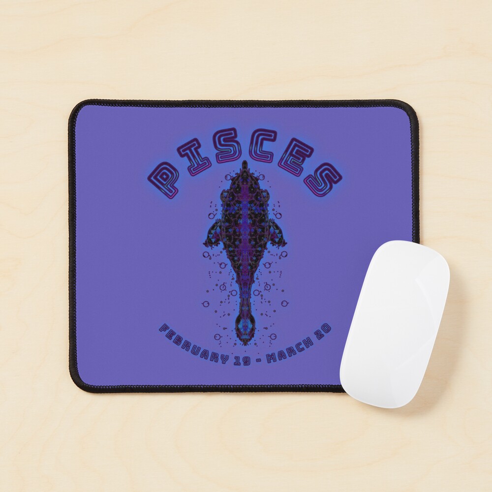 Half Purple Pisces Logo On Periwinkle Mouse Pad