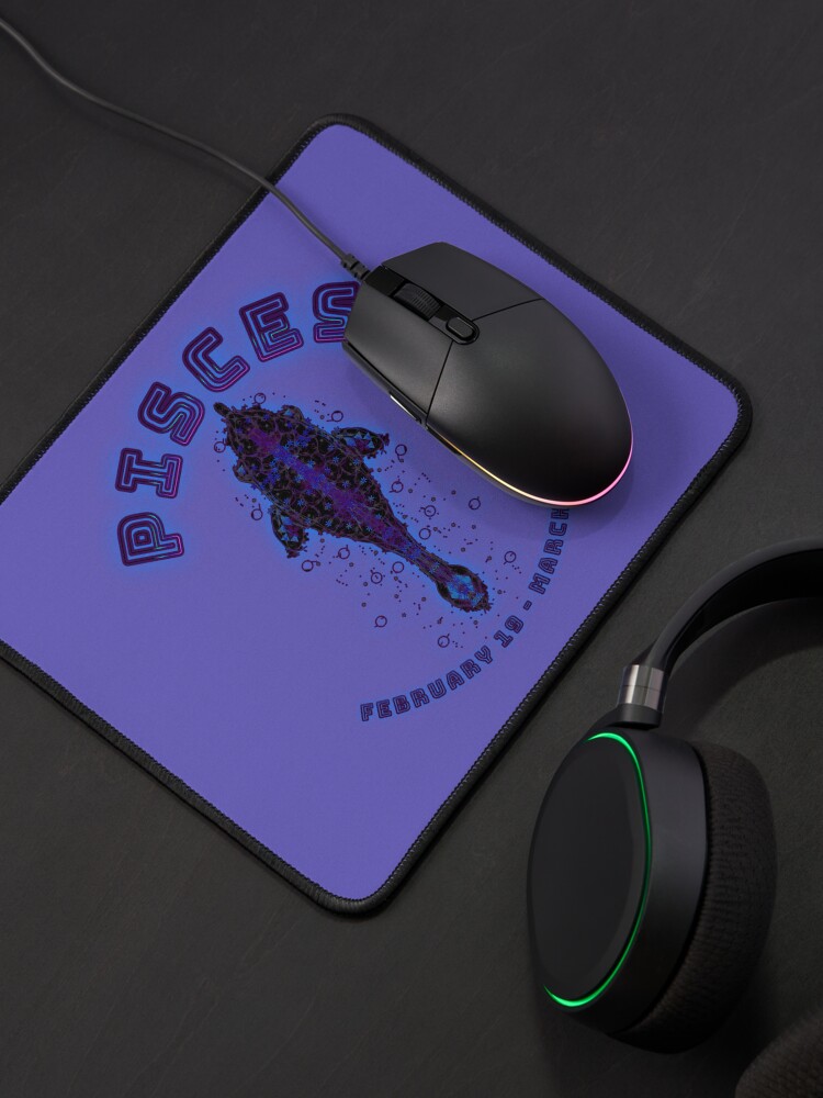 Alternate view of Half Purple Pisces Logo On Periwinkle Mouse Pad