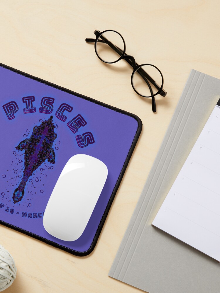 Alternate view of Half Purple Pisces Logo On Periwinkle Mouse Pad