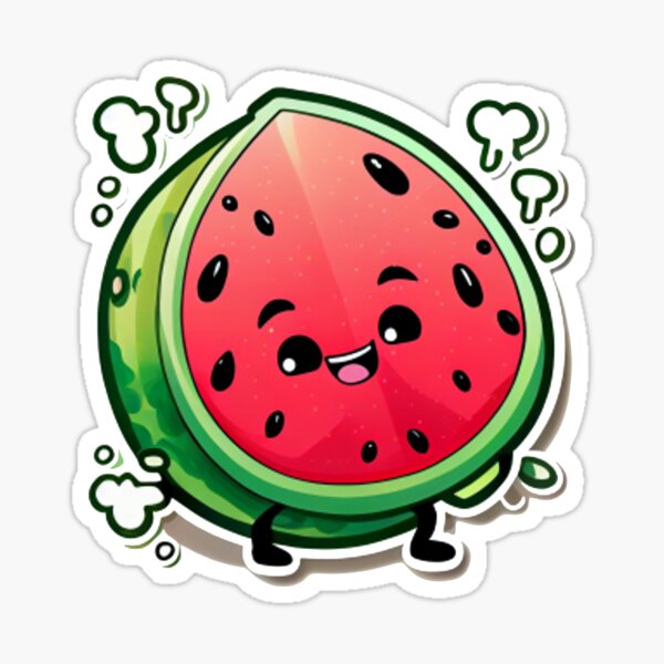 Kawaii Cute Fruits Sticker Image, in the Style of Kawaii Art, Meme