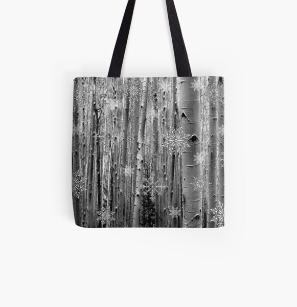 Aspens in the Snow All Over Print Tote Bag
