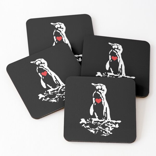 Item preview, Galapagos Penguin white with Red Heart designed and sold by SBPenguins.