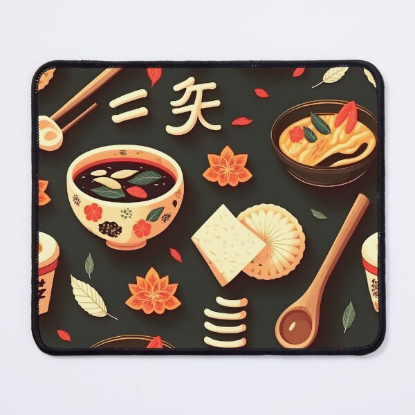 Item preview, Bent box japanese cuisine food seamless pattern designed and sold by Japanculture.